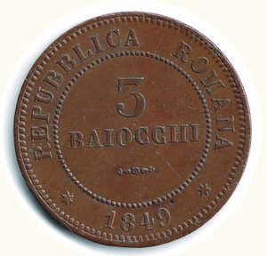 reverse: BOLOGNA - 2° Repubblica Romana (1848-1849) - 3 Baiocchi