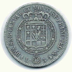 reverse: SAVOIA - Vittorio Emanuele I - 5 Lire 1817.