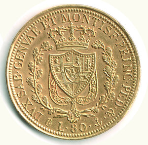 reverse: SAVOIA - Carlo Felice - 80 Lire 1827 Ge.