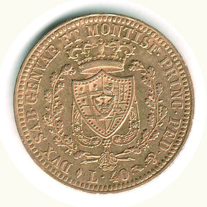 reverse: SAVOIA - Carlo Felice - 40 Lire 1822 To - Al retro fondi lucenti.