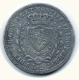 reverse: SAVOIA - Carlo Felice - 2 Lire 1827 Ge.