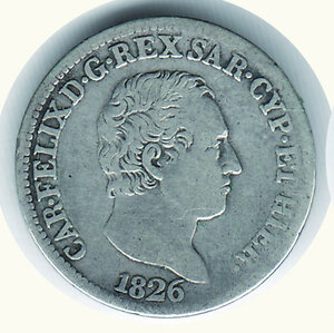 obverse: SAVOIA - CARLO FELICE - 50 Cent. 1826 Ge.