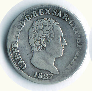 obverse: SAVOIA - CARLO FELICE - 50 Cent. 1827 Ge.