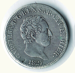 obverse: SAVOIA - CARLO FELICE - 50 Cent. 1827  To.