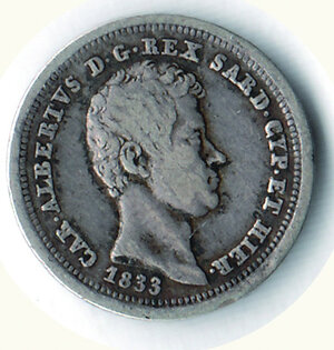 obverse: SAVOIA - Carlo Albert o- 25 Cent. 1833 To.