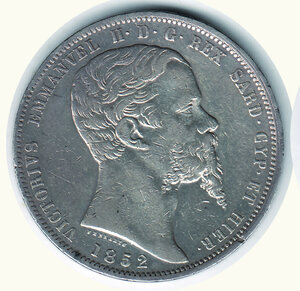 obverse: SAVOIA - Vittorio Emanuele II - 5 Lire 1852 Ge.