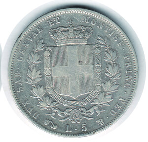 reverse: VITTORIO EMANUELE II - 5 Lire 1852