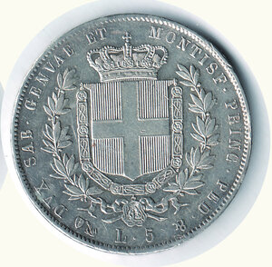 reverse: SAVOIA - Vittorio Emanuele II - 5 Lire 1859 Ge - Alta conservazione.