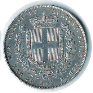 reverse: VITTORIO EMANUELE II Regno di Sardegna - 5 Lire 1860