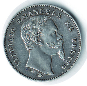 obverse: Vittorio Emanuele II - Re eletto - 1 Lira 1860