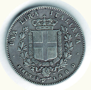 reverse: SAVOIA - Vittorio Emanuele II - Re eletto - Lira 1860 Fi - Gigante 13.