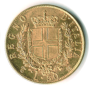 reverse: VITTORIO EMANUELE II 50 Lire 1864 Falso