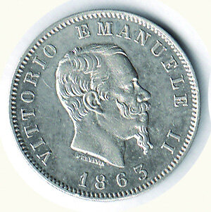 obverse: SAVOIA - Vittorio Emanuele II - 2 Lire 1863 Mi.