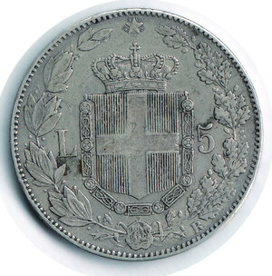 reverse: REGNO D ITALIA Umberto I 5 lire 1879
