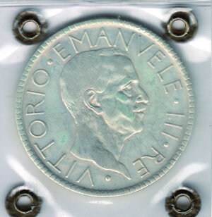 obverse: SAVOIA - Vittorio Emanuele III - 20 Lire 1927 A VI - Littore - sigillata Memoli.