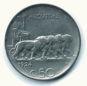 reverse: SAVOIA - Vittorio Emanuele III - 50 Cent. 1924 - Rigato.