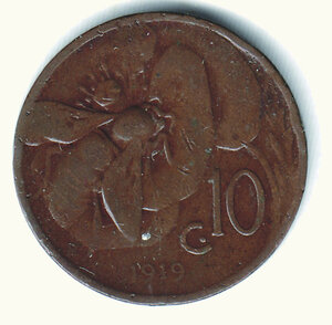 reverse: SAVOIA - VITTORIO EMANUELE III - 10 Cent. 1919.