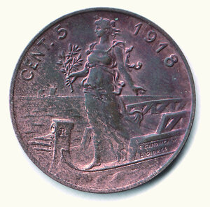 reverse: SAVOIA - Vittorio Emanuele III - 5 Cent. 1918.