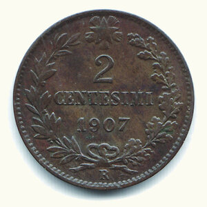 reverse: SAVOIA - Vittorio Emanuele III - 2 Cent. 1907.