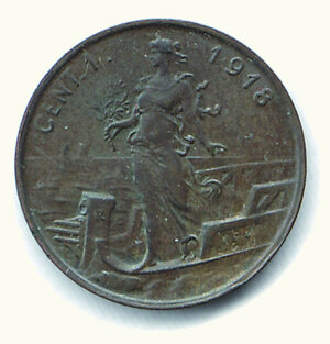 reverse: SAVOIA - VITTORIO EMANUELE III - 1 Cent. 1918.