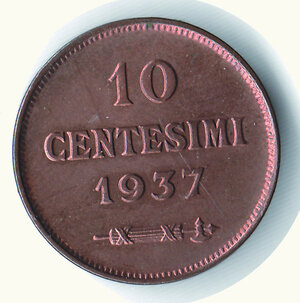reverse: SAN MARINO - 10 Centesimi 1937