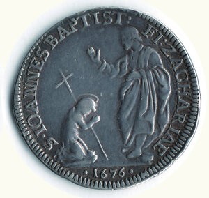 reverse: FIRENZE - Cosimo III - ½ Piastra 1676 - Zaccaria benedice san Giovanni Battista.