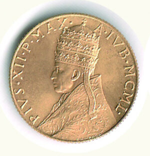 obverse: CITTA’ DEL VATICANO -  Pio XII - 100 Lire 1950 - Anno Santo.