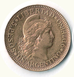 obverse: ARGENTINA - Repubblica - 5 Pesos 1886 (argentino).