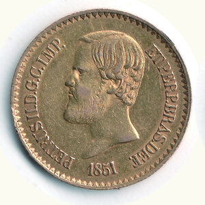obverse: BRASILE - Pedro II - 20.000 Reis 1851 - I tipo
