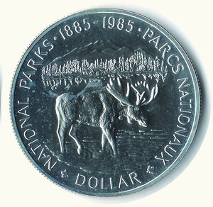 reverse: CANADA - Dollaro 1985 per il centenario dei Parchi Nazionali