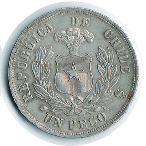 reverse: CILE Repubblica - Peso 1878  - S (Santiago)