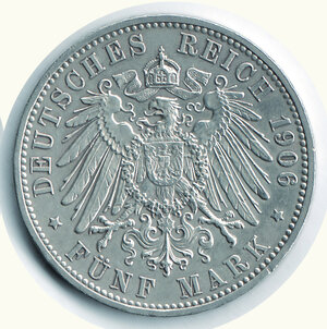 reverse: GERMANIA - Antichi Stati - Baden - Federico e Luisa - 5 Marchi 1906.