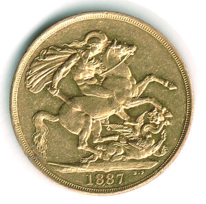 reverse: INGHILTERRA - Vittoria 2 Pound 1887
