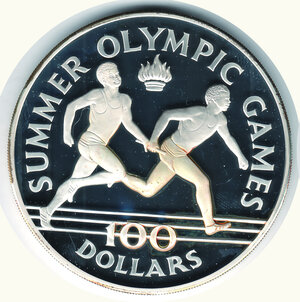 obverse: JAMAICA - Giochi olimpici 1988 - 100 Dollari 1988