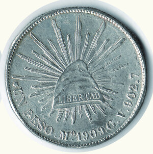 reverse: MESSICO - Peso 1909 - Zecca Città del Messico - Sigle GV.