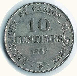 obverse: SVIZZERA - Ginevra - 10 Cent. 1847 - Cat. Alfa 633.