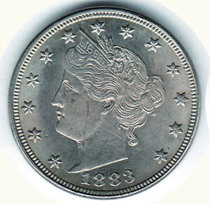 obverse: STATI UNITI - 5 Cent. 1883 - KM 111.