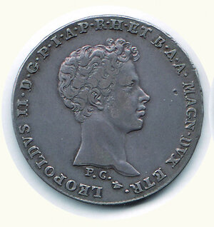 obverse: FIRENZE - Leopoldo  II - Mezzo Francescone (delle Bandiere) 1829.