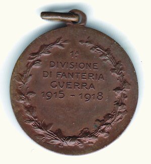 reverse: I GUERRA MONDIALE 1915-18 - I Divisione.