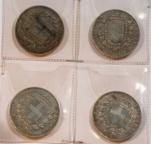 obverse: REGNO D ITALIA Lotto di 4 monete da 5 Lire