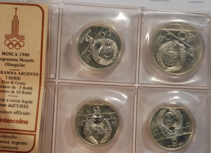 obverse: RUSSIA Olimpiade 1980 - Lotto di 6 monete d argento