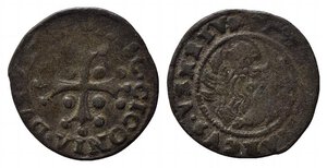 obverse: VENEZIA. Pasqule Cicogna (1585-1595). Sesino Mi (1,43 g). Mont. 873-896. MB-BB