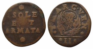 obverse: VENEZIA. Isole e Armata (decreto 1686). Gazzetta da 2 soldi. Cu (6,92 g). Mont. 152. MB-BB