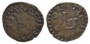 obverse: LUCCA. Monete con data sec. XVI. Quattrino 1561 con volto santo. Cu (0,74 g). MIR 183/18. qBB