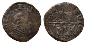 obverse: MILANO. Filippo III (1598-1621). Quattrino Cu (2,02 g). MIR 356. MB-BB