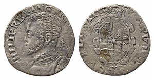 obverse: NAPOLI. Filippo II (1554-1598). Tarì Ag (4,87 g). Sigle IBR. Magl.43 R3. MB-BB
