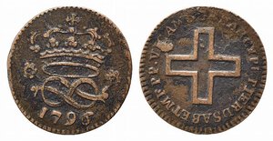 obverse: SAVOIA. Vittorio Amedeo III (1773-1796). 2 denari 1796. MIR 998/v. BB