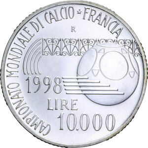 reverse: 10000 LIRE 1998 MONDIALE CALCIO FRANCIA AG. 22 GR. FDC