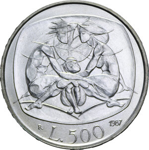reverse: 500 LIRE 1987 FAMIGLIA AG. 11 GR. FDC