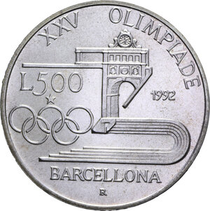reverse: 500 LIRE 1992 OLIMPIADE DI BARCELLONA AG. 15 GR. FDC